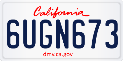 CA license plate 6UGN673