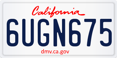 CA license plate 6UGN675