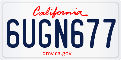 CA license plate 6UGN677