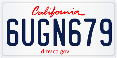 CA license plate 6UGN679