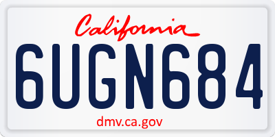 CA license plate 6UGN684
