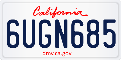 CA license plate 6UGN685