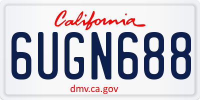 CA license plate 6UGN688