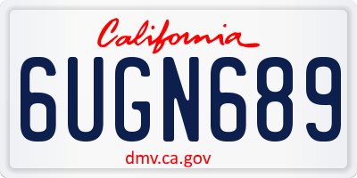 CA license plate 6UGN689