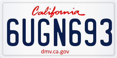 CA license plate 6UGN693