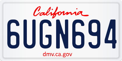 CA license plate 6UGN694