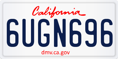 CA license plate 6UGN696