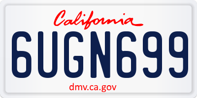 CA license plate 6UGN699