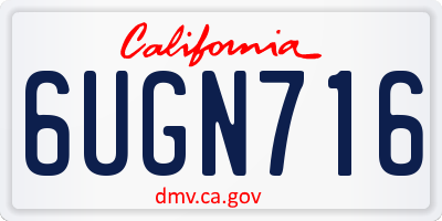 CA license plate 6UGN716