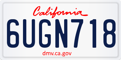 CA license plate 6UGN718