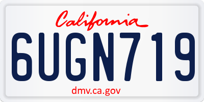 CA license plate 6UGN719