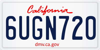 CA license plate 6UGN720