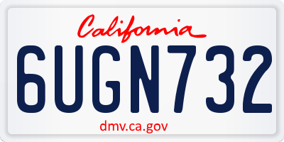 CA license plate 6UGN732