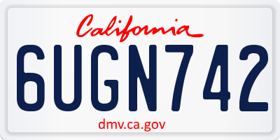 CA license plate 6UGN742