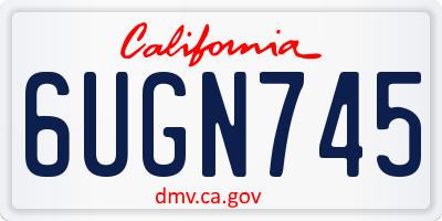 CA license plate 6UGN745