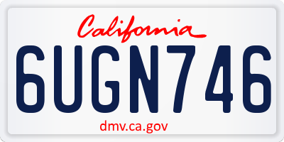 CA license plate 6UGN746