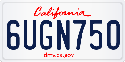 CA license plate 6UGN750
