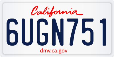 CA license plate 6UGN751