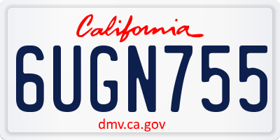 CA license plate 6UGN755