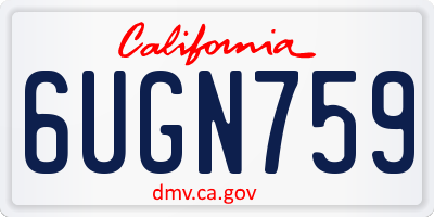 CA license plate 6UGN759