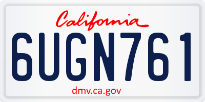 CA license plate 6UGN761