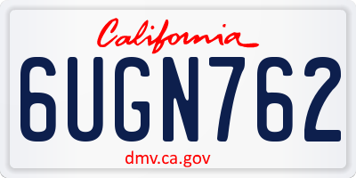 CA license plate 6UGN762