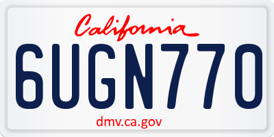 CA license plate 6UGN770