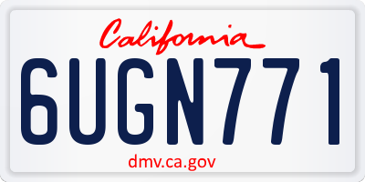 CA license plate 6UGN771