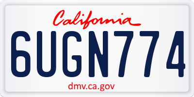 CA license plate 6UGN774