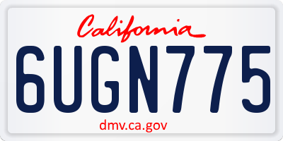 CA license plate 6UGN775