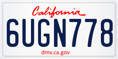 CA license plate 6UGN778