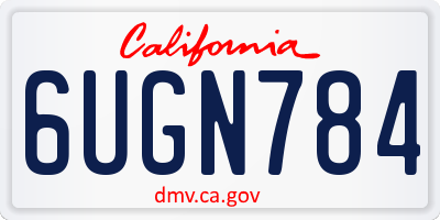 CA license plate 6UGN784