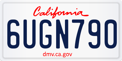 CA license plate 6UGN790