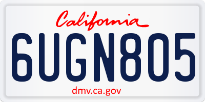 CA license plate 6UGN805