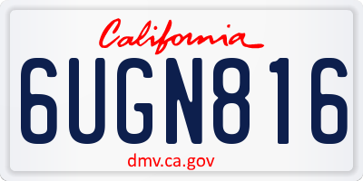 CA license plate 6UGN816