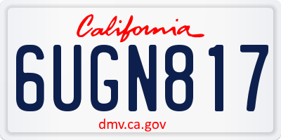 CA license plate 6UGN817