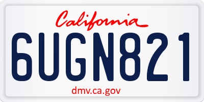 CA license plate 6UGN821