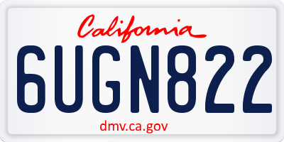 CA license plate 6UGN822