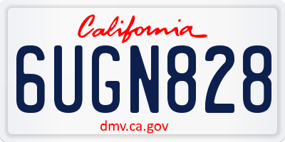 CA license plate 6UGN828