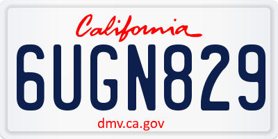 CA license plate 6UGN829