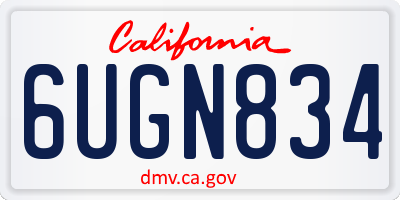 CA license plate 6UGN834