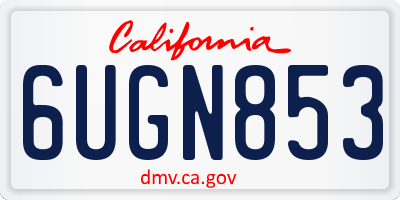 CA license plate 6UGN853
