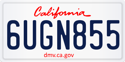 CA license plate 6UGN855