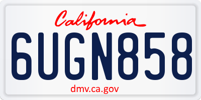 CA license plate 6UGN858
