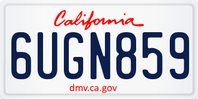 CA license plate 6UGN859