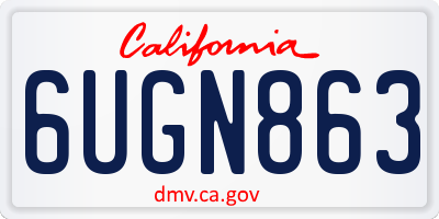 CA license plate 6UGN863