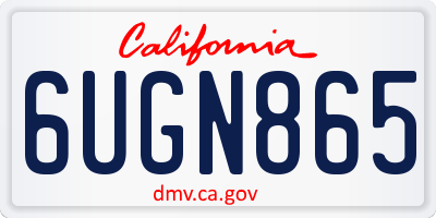CA license plate 6UGN865