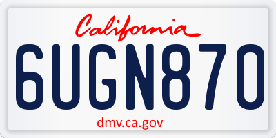 CA license plate 6UGN870