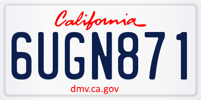 CA license plate 6UGN871