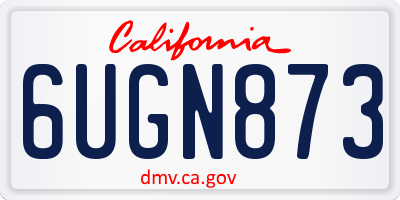CA license plate 6UGN873